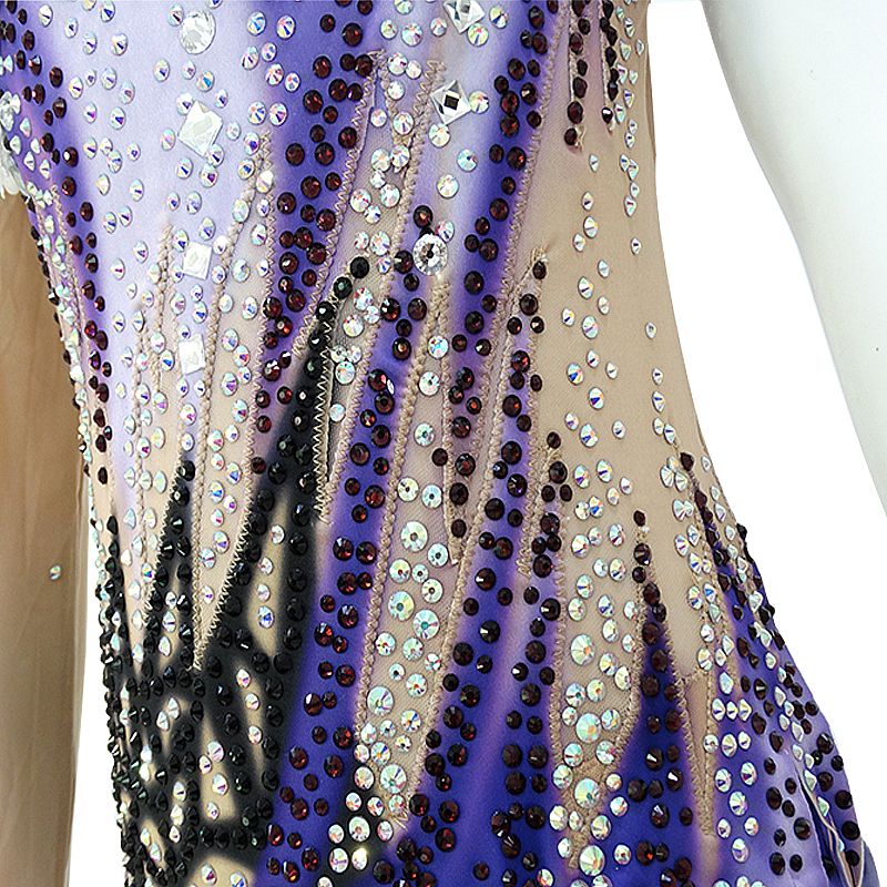 Rhythmic Gymnastics Leotards Women's Girls' Kids  Artistic Gymnastics Leotards Spandex Elastane High Elasticity Handmade Long Sleeve Competition Dance Ice Skating Rhythmic Gymnastics