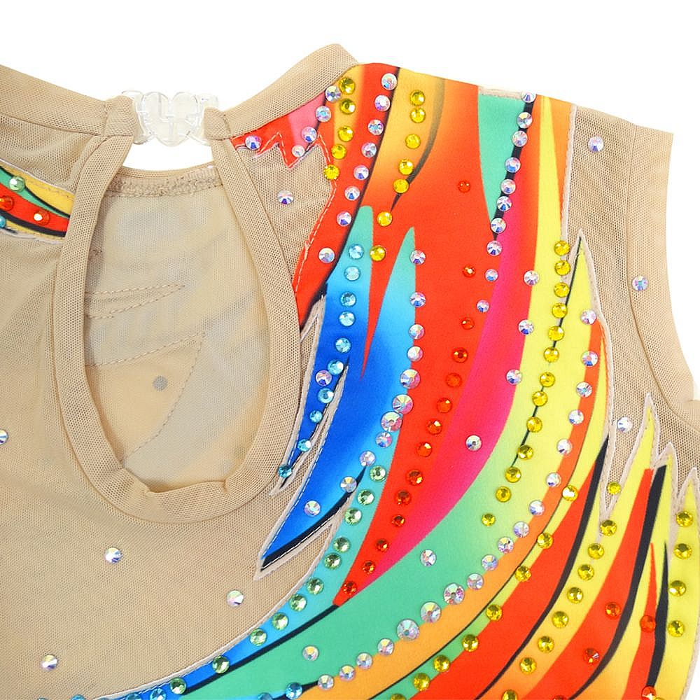 Girls Rhythmic Gymnastics Leotards Women's Kids Dance Tassels Kids Velvet High Elasticity Handmade Competition Dance Ice Skating Dress