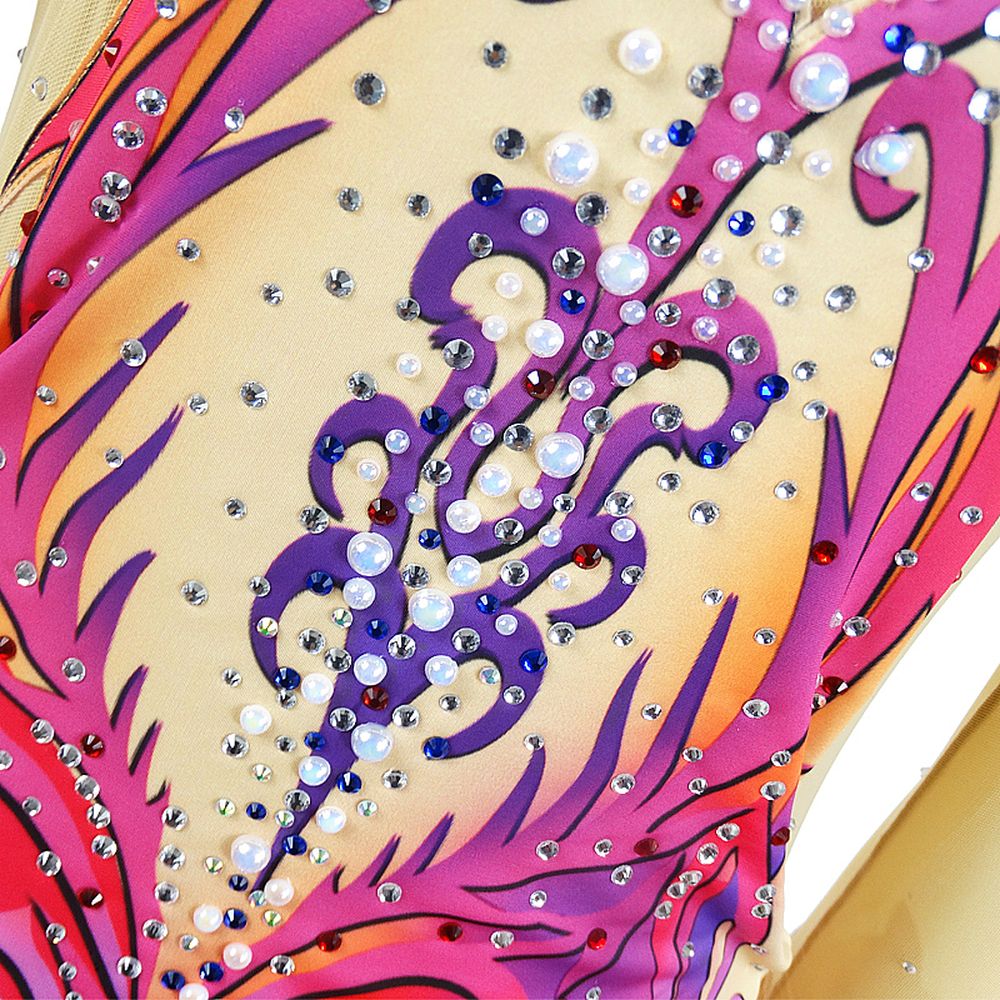 Rhythmic Gymnastics Leotards Artistic Gymnastics Leotards Women's Girls' Kids Leotard Spandex High Elasticity Breathable Yellow