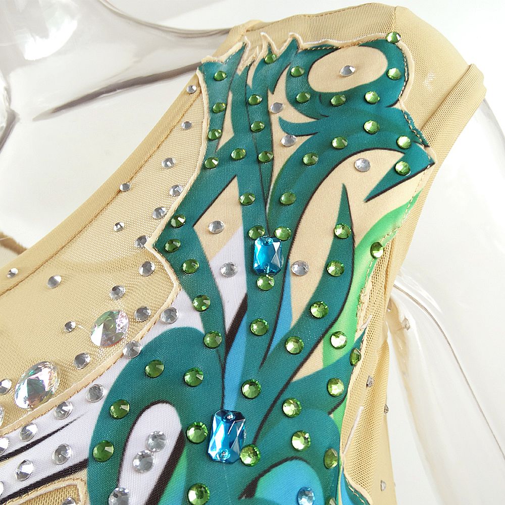 Women's Girls' Rhythmic Gymnastics Leotards Artistic Gymnastics Leotards Jeweled Figure Skating Dress Dance Rhythmic Gymnastics Artistics Leotard Sleeveless Sport Activewear Handmade