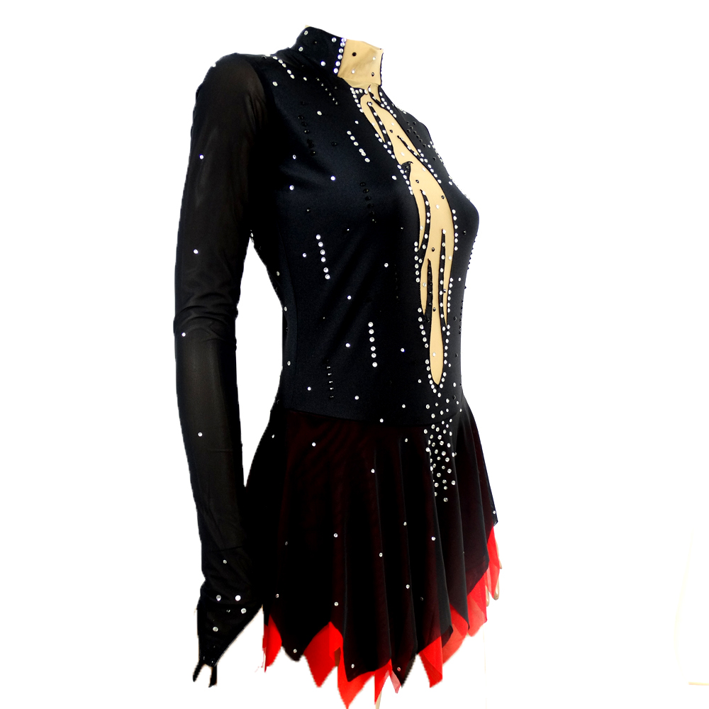 Figure Skating Dress Women's Girls' Ice Skating Dress Black Stretchy Competition Skating Wear Classic Ice Skating Figure Skating