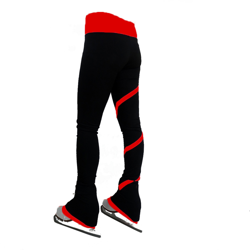 Ice Figure Skating Pants Women's Girls' Ice Skating Leggings Thin Fleece Spin Stripes High Elasticity Training Skating Wear Solid Colored Classic Long Pant Ice Skating Figure Skating / Kids