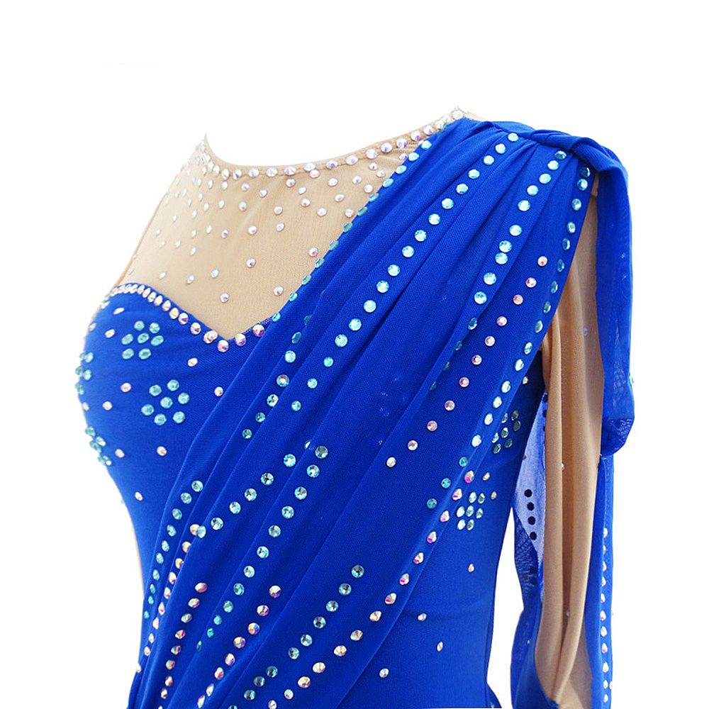 LIUHUO Figure Skating Dress Women's Ice Skating Dress Navy Leisure Sports Competition Skating Wear Breathable Solid Colored Long Sleeve Skating