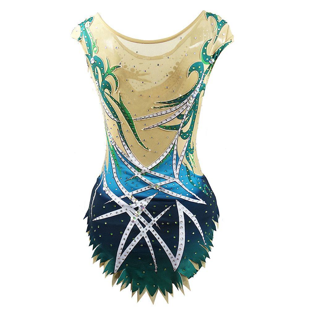 Women's Girls' Rhythmic Gymnastics Leotards Artistic Gymnastics Leotards Jeweled Figure Skating Dress Dance Rhythmic Gymnastics Artistics Leotard Sleeveless Sport Activewear Handmade