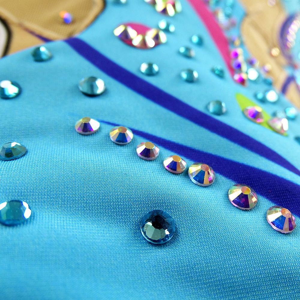 Rhythmic Gymnastics Leotards Women Girls Competition Dance Pink Blue Figure Skating Dress Training Gymnastics Artistic Leotard