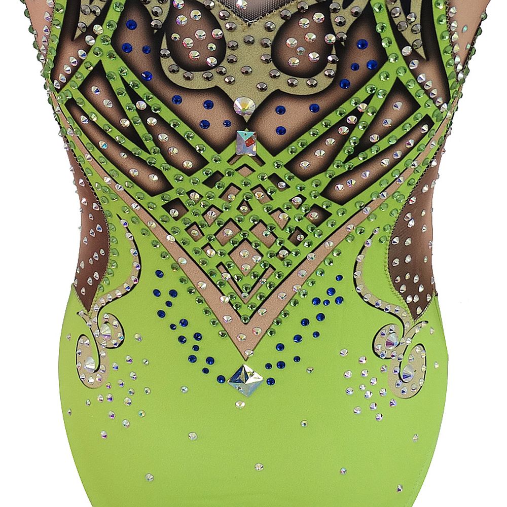 LUHUO Synchronized Swimming suit Women's Spandex Acrobatics Gymnastics Leotards Handmade Competition Dance Skating Dress