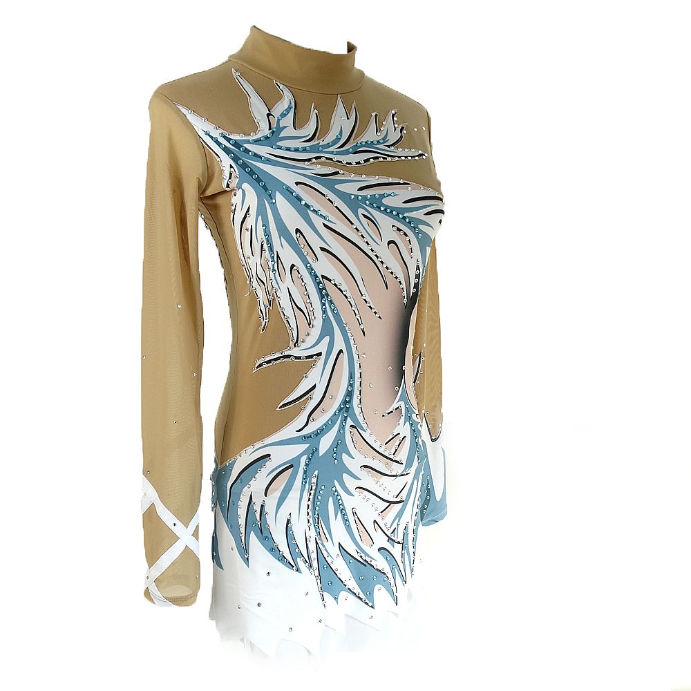 Women's Girls' Rhythmic Gymnastics Leotards Artistic Gymnastics Leotards Jeweled Figure Skating Dress Dance Rhythmic Gymnastics Artistic Gymnastics Leotard Sleeveless Sport Activewear Handmade