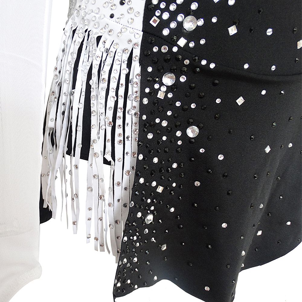 LIUHUO Ice Figure Skating Dress Girls' Black Women Spandex High Elasticity MeshTraining Competition Skating Wear Solid Colored Classic Crystal / Rhinestone / Kids Women