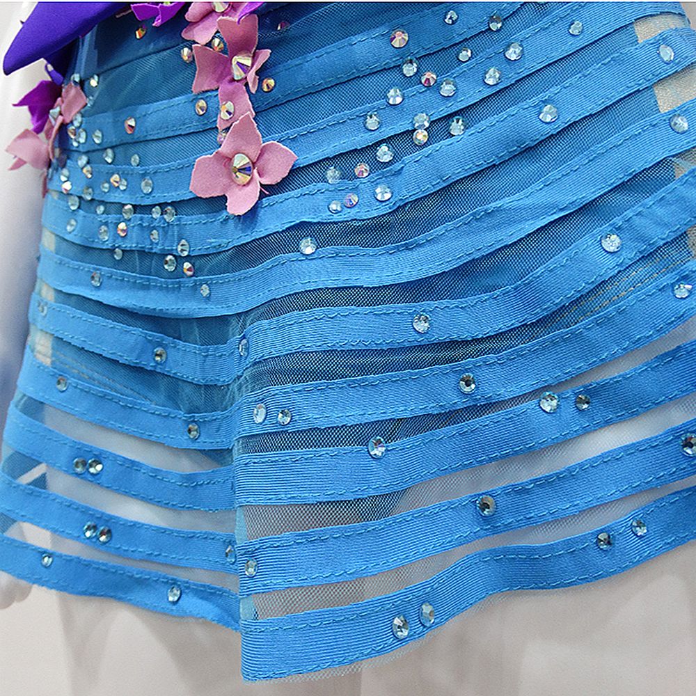 LUHUO Figure Rhythmic Gymnastics Leotards Girls' Artistic Gymnastics Competition Leotards Womens' Spandex High Elasticity Handmade Sleeveless Leotards for Performance