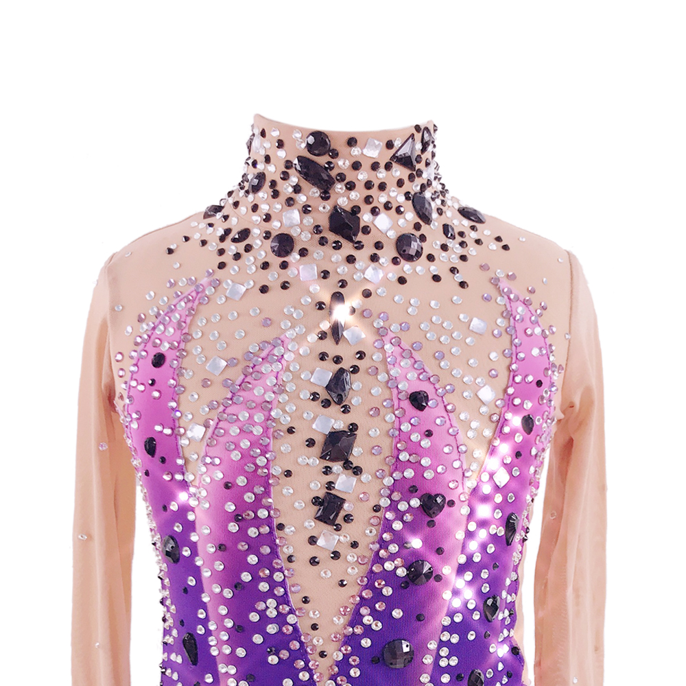 Ice Figure Skating Dress Girls' Quality Crystals High Elasticity Training Competition Skating Wear Solid Colored Classic / Rhinestone / Kids Performance Wear