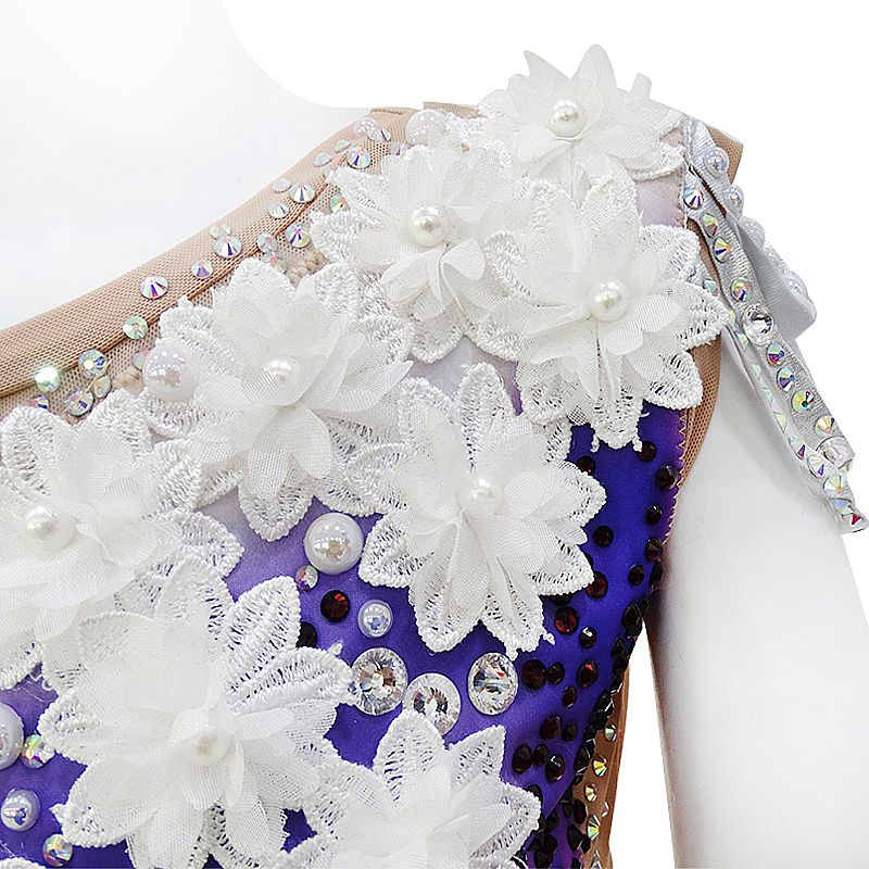 Rhythmic Gymnastics Leotards Women's Girls' Kids  Artistic Gymnastics Leotards Spandex Elastane High Elasticity Handmade Long Sleeve Competition Dance Ice Skating Rhythmic Gymnastics