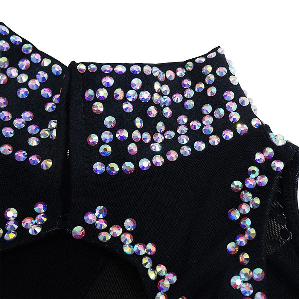 LIUHUO Figure Skating Dress Women's Girls' Black Spandex Training Competition Sleeveless Skating Wear Rhythmic Gymnastics Dress Kids Performance Wear Youth