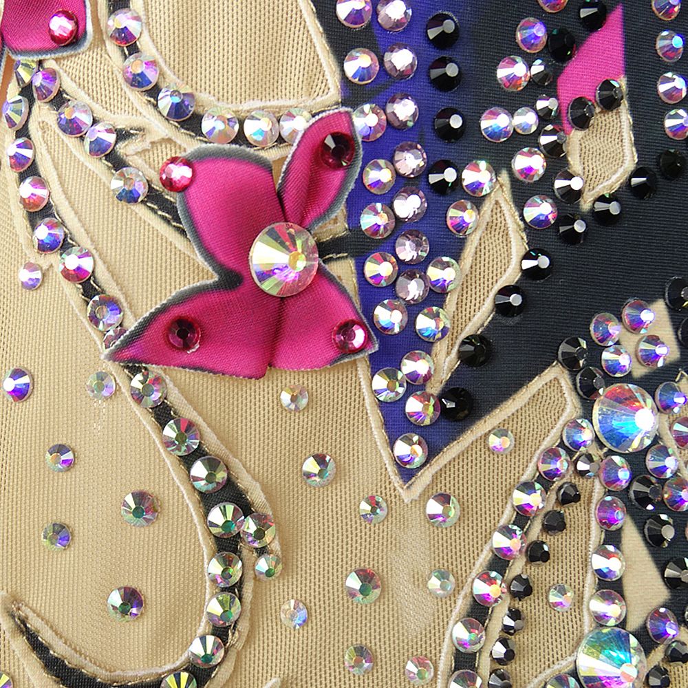 Kid's Girls' Rhythmic Gymnastics Leotards Artistic Gymnastics Leotards Jeweled Spandex Purple Rhythmic Gymnastics Artistic Gymnastics Leotard Sleeveless Sport Activewear Handmade