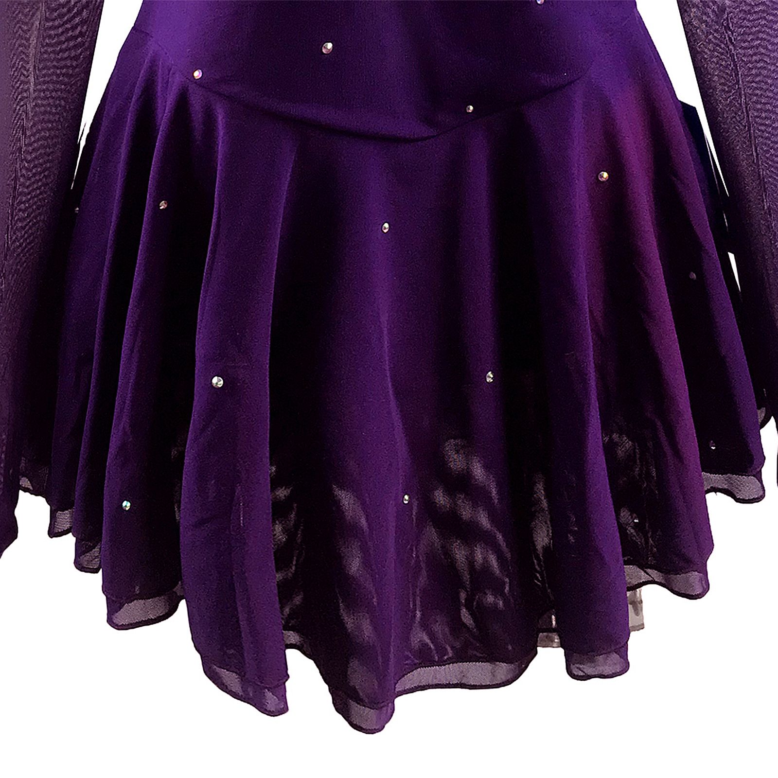 Ice Figure Skating Dress Girls' Black Blue Wine Red Spandex High Elasticity MeshTraining Competition Skating Wear Solid Colored Classic Crystal / Rhinestone / Kids Women