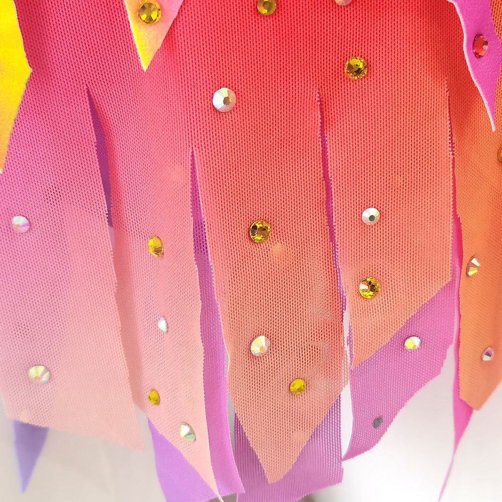 LUHUO Rhythmic Gymnastics Leotards Pink Women's Girls' Kids Dance Kids High Elasticity Handmade Long Sleeve Competition Dance Ice Skating Dress