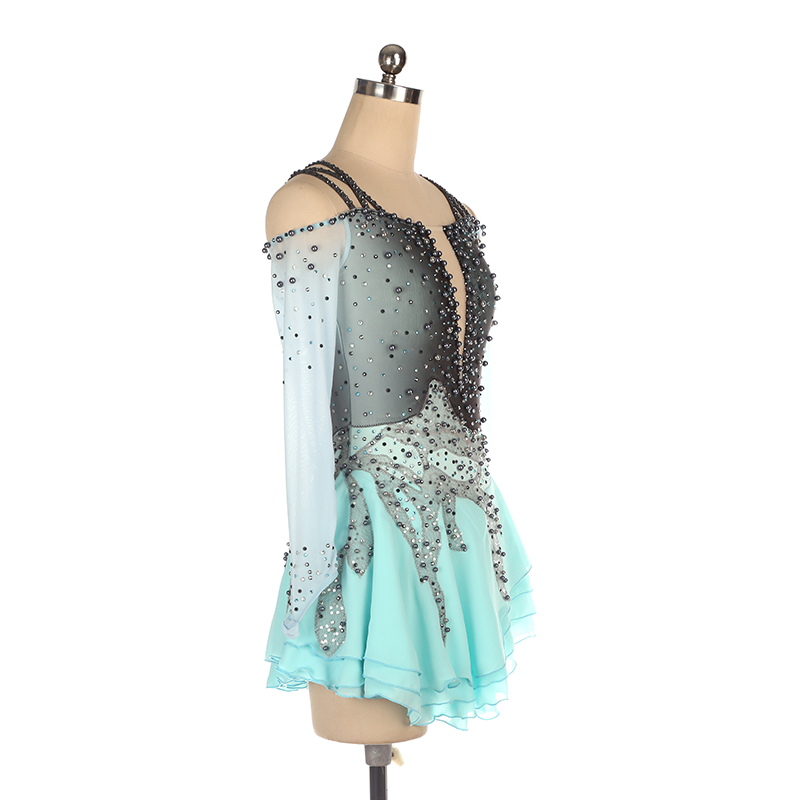 Figure Skating Dress Women's Girls' Ice Skating Dress Yellow Red Dark Purple Asymmetric Hem High Elasticity Competition Skating Wear Anatomic Design Handmade Classic Fashion Sleeveless Ice Skating