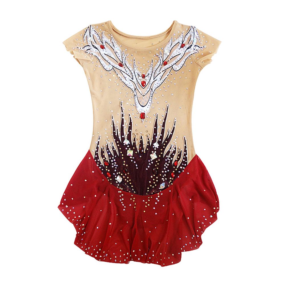 Girls Aerobatics Gymnastics Leotards Handmade Competition Dance Blue Rhythmic Gymnastics Artistic Gymnastics Red Velvet