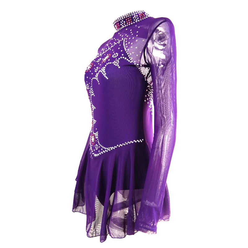 LIUHUO Ice Skating Dress Women's Girls' Stretchy Mesh High Elasticity Training Competition Skating Dance Wear Rhythmic Gymnastics Dress Kids Performance Wear Youth