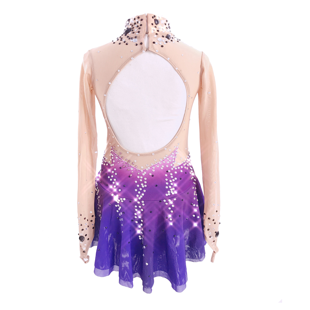 Ice Figure Skating Dress Girls' Quality Crystals High Elasticity Training Competition Skating Wear Solid Colored Classic / Rhinestone / Kids Performance Wear