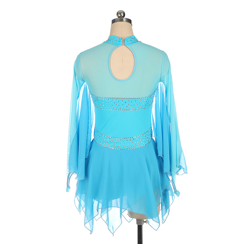 LIUHUO Handmade Figure Skating Dress Women's Girls' Ice Skating Dress White Mesh Spandex High Elasticity Practice Competition Skating Wear Crystal / Rhinestone Long Sleeve Ice Skating Winter