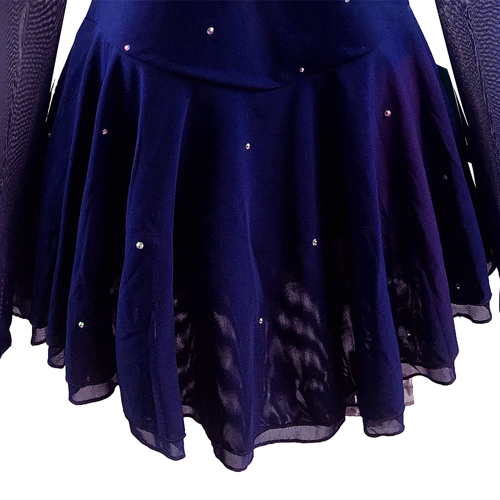 Ice Figure Skating Dress Girls' Black Blue Wine Red Spandex High Elasticity MeshTraining Competition Skating Wear Solid Colored Classic Crystal / Rhinestone / Kids Women