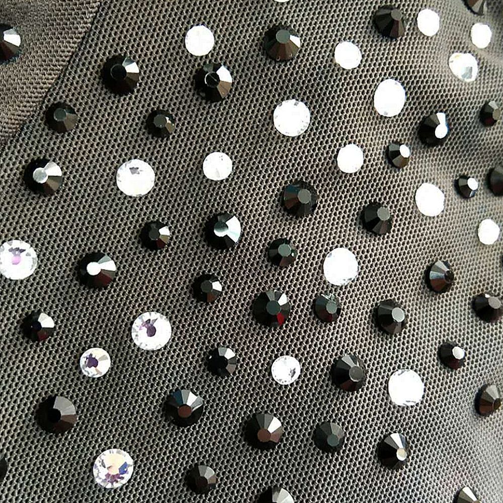 Girls Ice Figure Skating Dress Women's Gray Gradient Spandex High Elasticity Training Competition Skating Wear Handmade Crystal / Rhinestone Gradient Color Long Sleeve Ice Skating