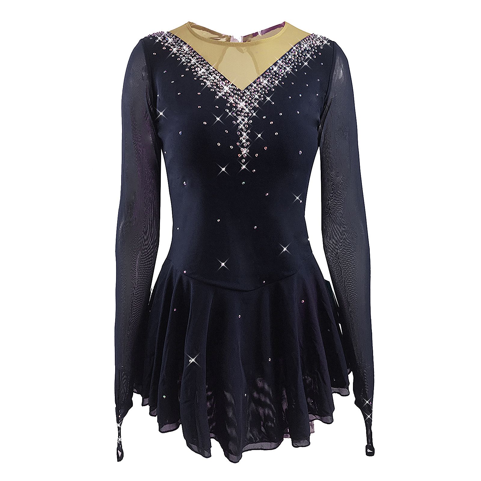 Dark blue figure skating dresses deals