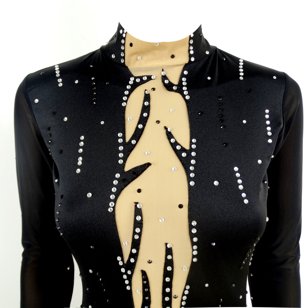 Figure Skating Dress Women's Girls' Ice Skating Dress Black Stretchy Competition Skating Wear Classic Ice Skating Figure Skating