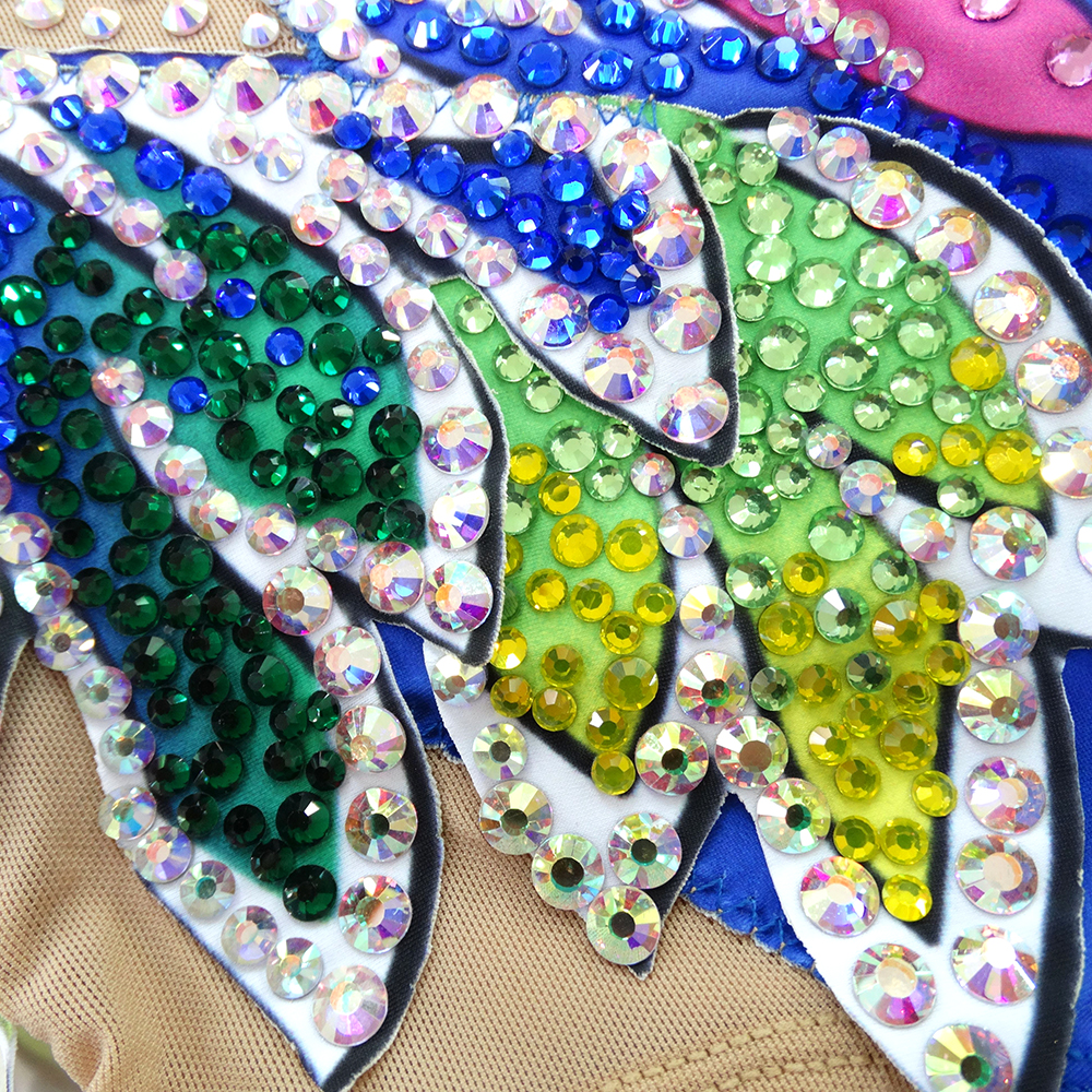 Rhythmic Gymnastics Leotards Women's Girls' Kids Blue Spandex Dance Artistics Gymnastics Leotards Rave Dance Costumes Youth Dress