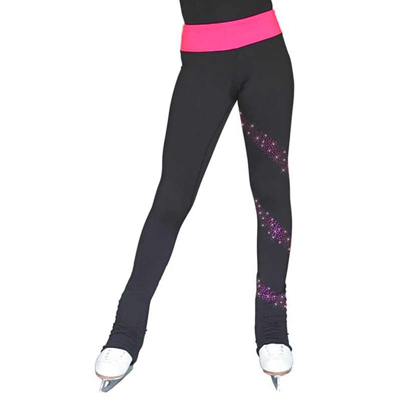 Figure Skating pants Ice Skating long trousers for Girl Women Training Competition Patinaje Ice Skating Warm Fleece
