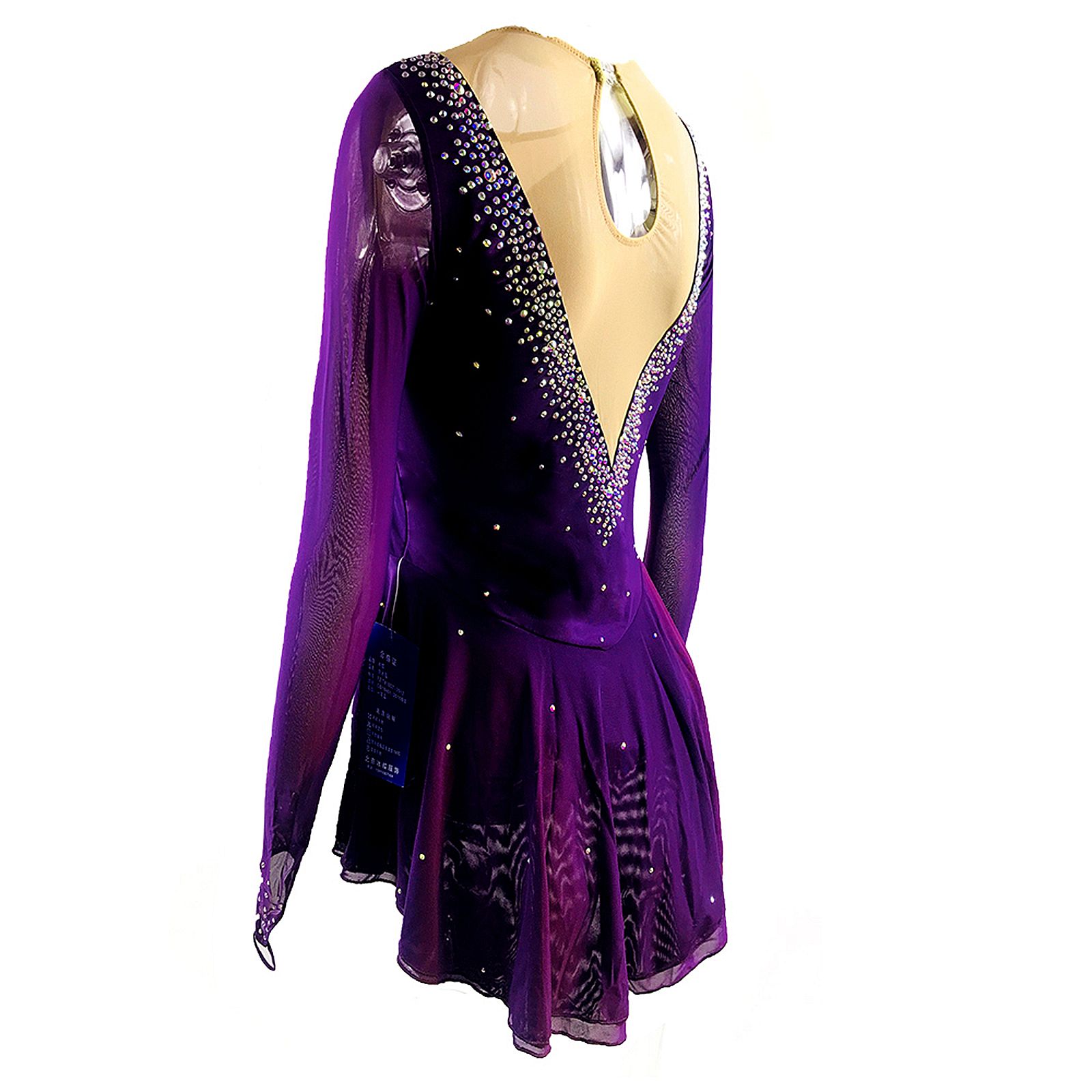 Ice Figure Skating Dress Girls' Black Blue Wine Red Spandex High Elasticity MeshTraining Competition Skating Wear Solid Colored Classic Crystal / Rhinestone / Kids Women