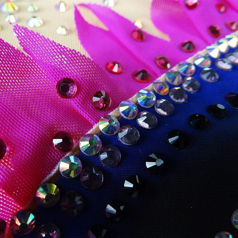 Kid's Girls' Rhythmic Gymnastics Leotards Artistic Gymnastics Leotards Jeweled Spandex Purple Rhythmic Gymnastics Artistic Gymnastics Leotard Sleeveless Sport Activewear Handmade