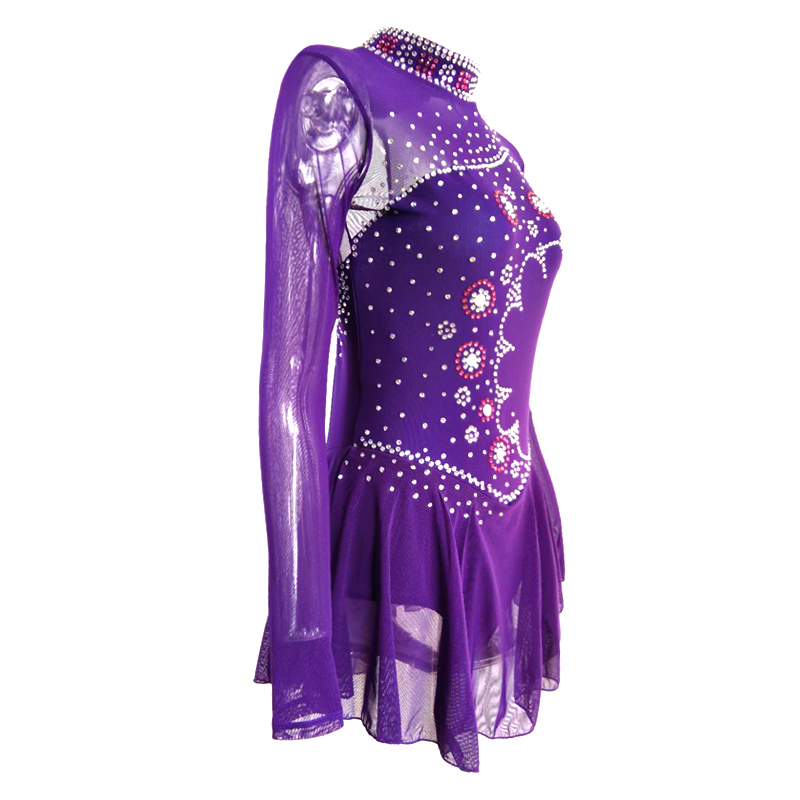 LIUHUO Ice Skating Dress Women's Girls' Stretchy Mesh High Elasticity Training Competition Skating Dance Wear Rhythmic Gymnastics Dress Kids Performance Wear Youth
