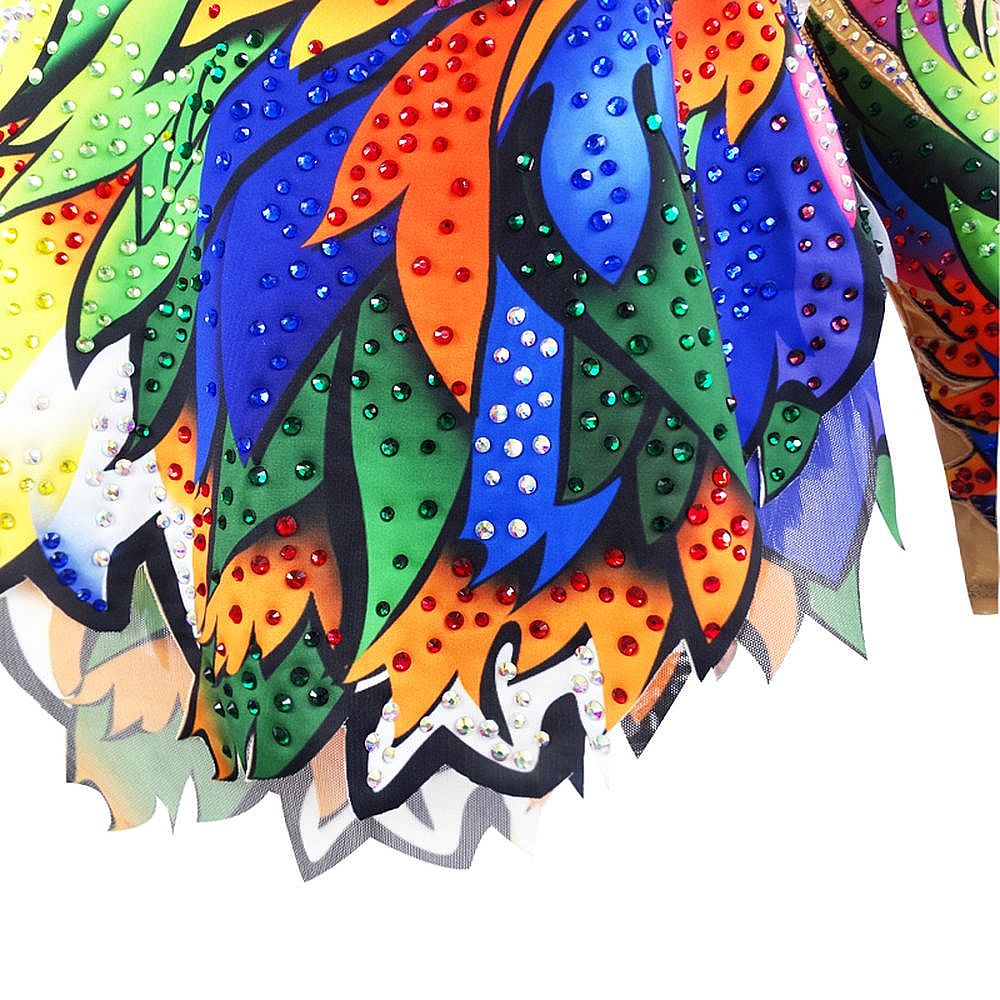 LUHUO Aerobatics Gymnastics Leotards Women's Boys' Kids Dance Yellow Kids Velvet High Elasticity Handmade Long Sleeve Competition Dance Ice Skating Dress