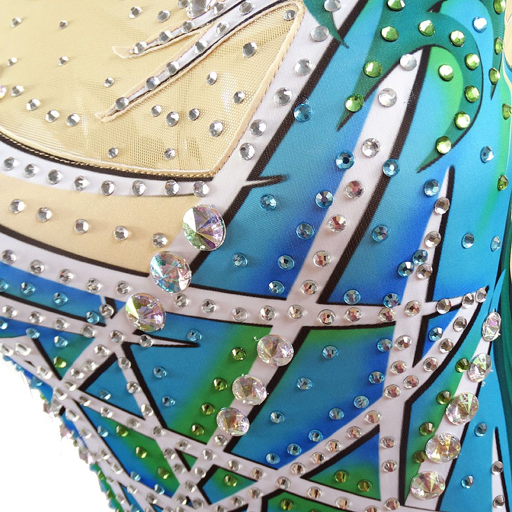 Women's Girls' Rhythmic Gymnastics Leotards Artistic Gymnastics Leotards Jeweled Figure Skating Dress Dance Rhythmic Gymnastics Artistics Leotard Sleeveless Sport Activewear Handmade