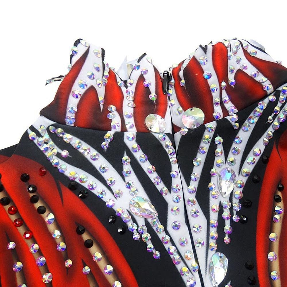 Rhythmic Gymnastics Leotards Red Artistic Gymnastics Leotards Women's Girls' Kids Leotard Spandex High Neck Breathable Yellow