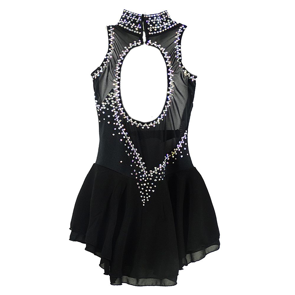 LIUHUO Figure Skating Dress Women's Girls' Black Spandex Training Competition Sleeveless Skating Wear Rhythmic Gymnastics Dress Kids Performance Wear Youth