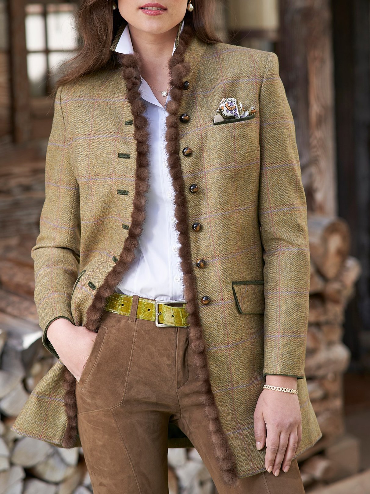 plaid tweed jacket