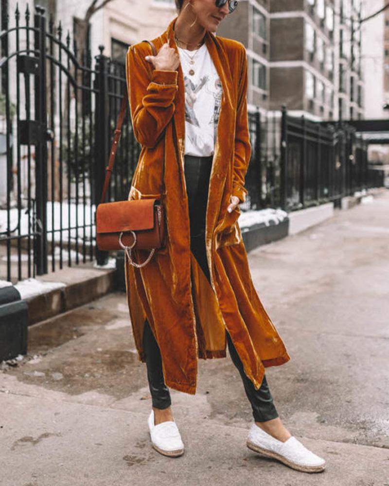 Casual Street Style Warm Reflective Velvet Coat