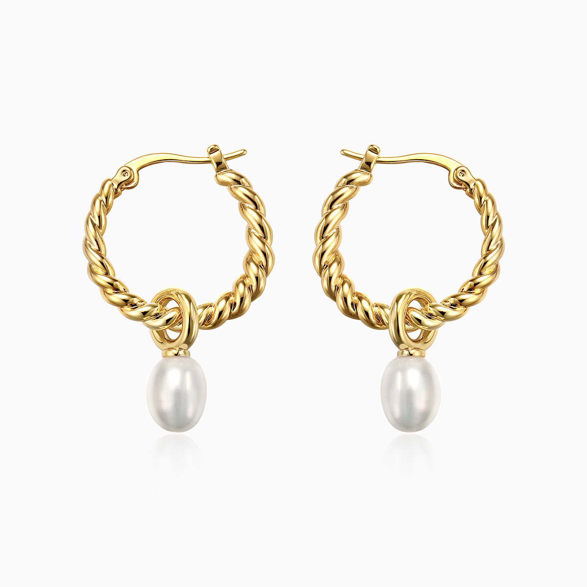 Baroque twisted pearl earrings