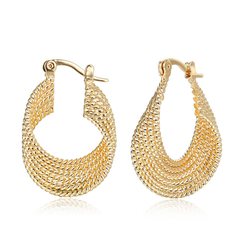 18K gold temperament atmosphere circle personality all-match earrings