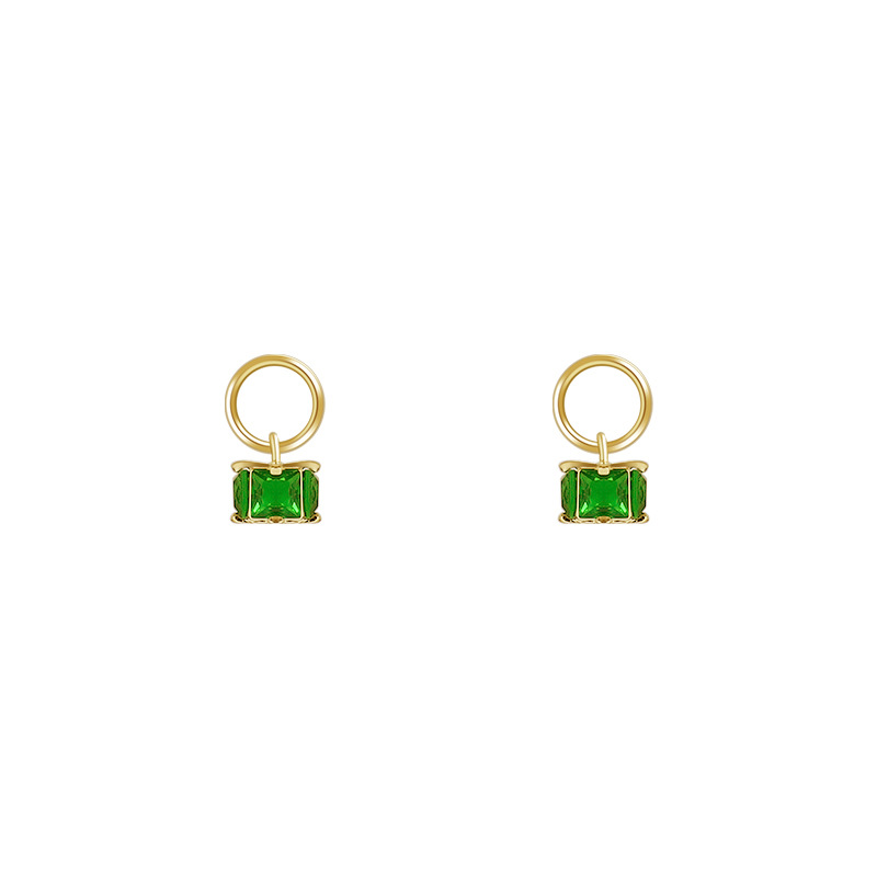 Emerald earrings high-end retro small earrings