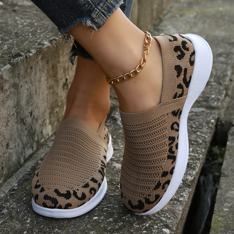 Women Leopard Print Breathable Sneakers