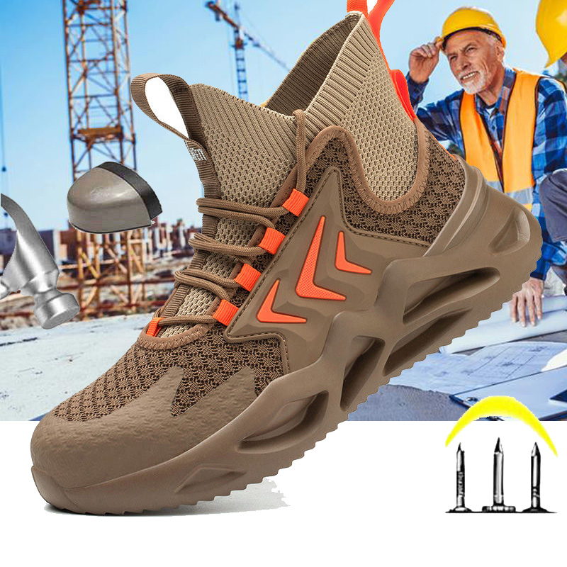 Men Steel Toe Safety Work Shoes