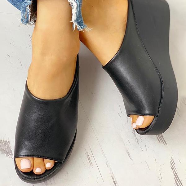 Cosylands Summer Simple Comfy Slip-on Wedges