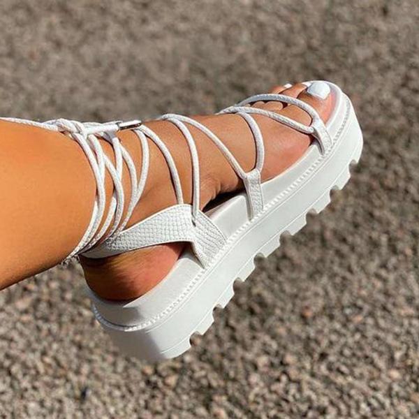 Cosylands Summer Boho Strappy Platform Sandals