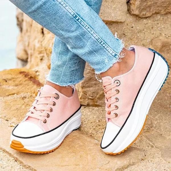 Cosylands Daily Lace Up Non-Slip Platform Sneakers