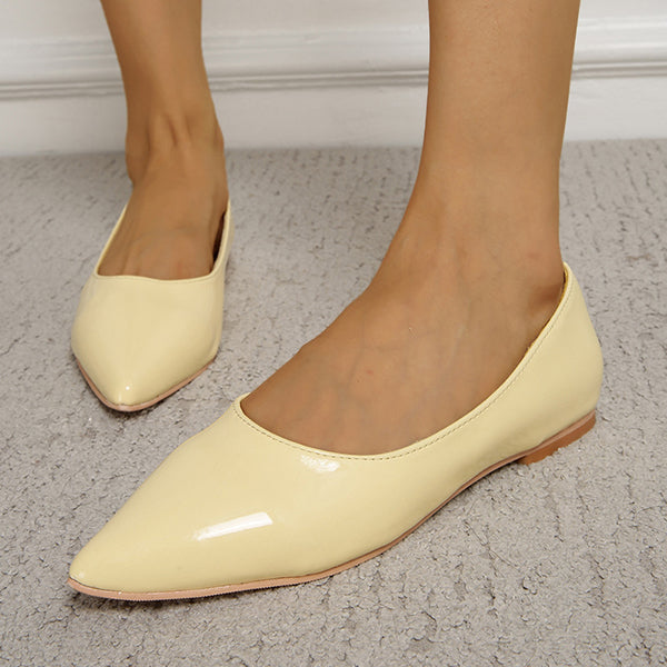 Cosylands Pointed Toe Patent Slip-On Flats