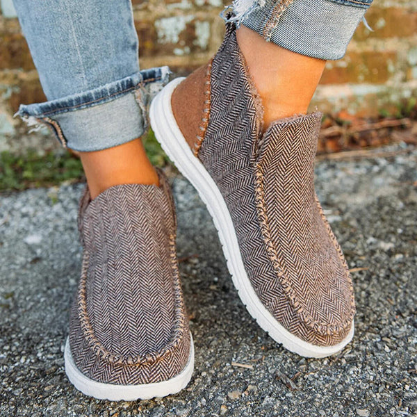 Cosylands Women Round Toe Canvas Slip-On Casual Shoes