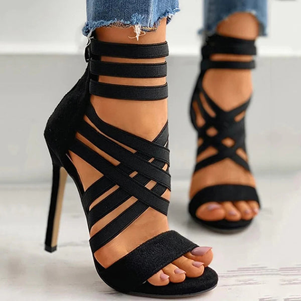 Cosylands Fashion Crossed Strap Gladiator Heels